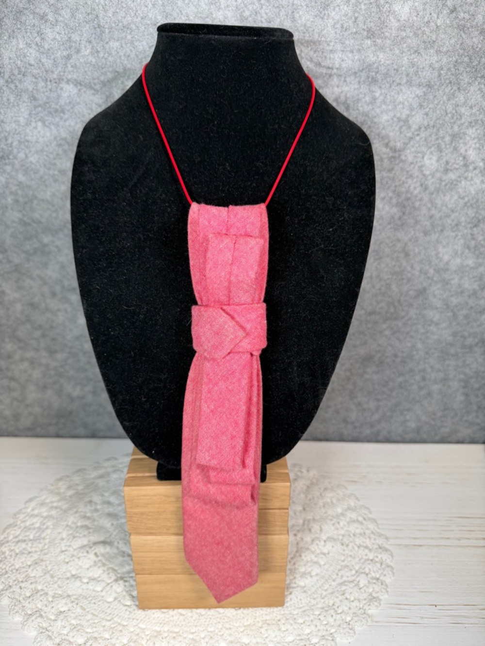 Upcycled Vintage Tie Necklace – One-of-a-Kind Statement Piece